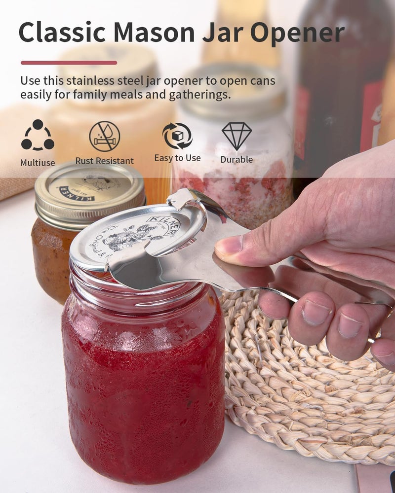 CYDW Mason Jar Opener Tool with No Lid Dents or Damage, Can Opener Manual Multi-Purpose, Easy Twist Manual Handheld Top Remover Utensil, Canning Supplies Tools and Bottle Opener, Made For Lifetime - Image 2